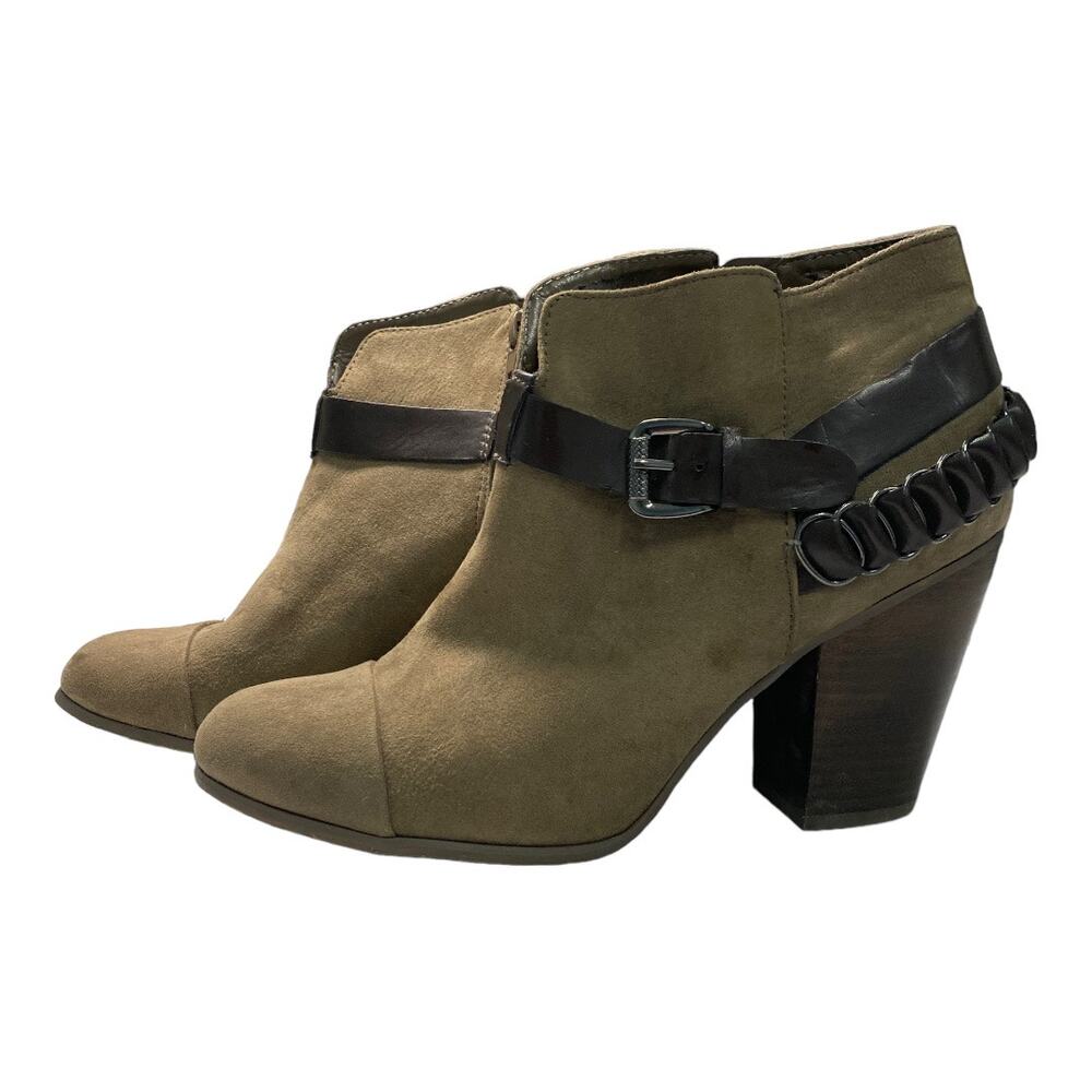 Carlos by Carlos Santana Macomb Boots 10 Block Heel Western Bootie Ankle Suede